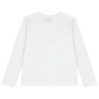 Girls White Logo Long Sleeve Top, 1, hi-res