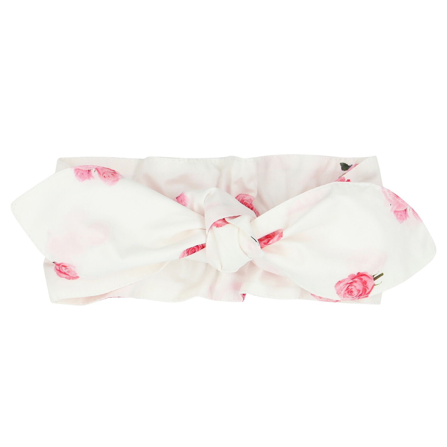 Girls White & Pink Rose Headband, 1, hi-res