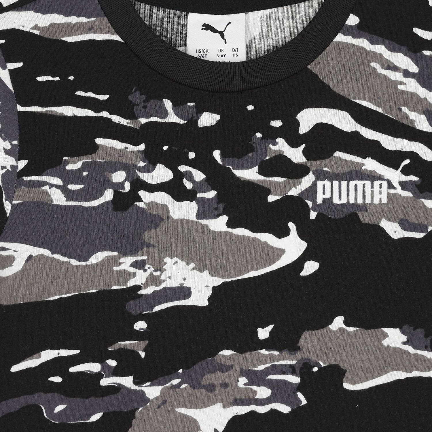Boys Black Logo Camouflage T-Shirt, 1, hi-res
