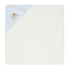 Baby Boys White & Blue Teddy Bear Hooded Towel, 1, hi-res