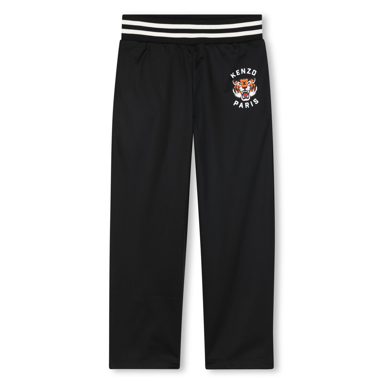 Boys Black Tiger Logo Trousers, 1, hi-res