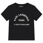 Boys Black Logo T-Shirt, 1, hi-res