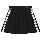 Girls Black Pleated Skirt, 1, hi-res