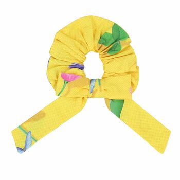 Girls Yellow Floral Scrunchie