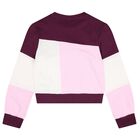 Girls Burgundy, Pink & White Logo Sweatshirt, 1, hi-res