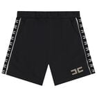 Girls Black Logo Shorts , 2, hi-res
