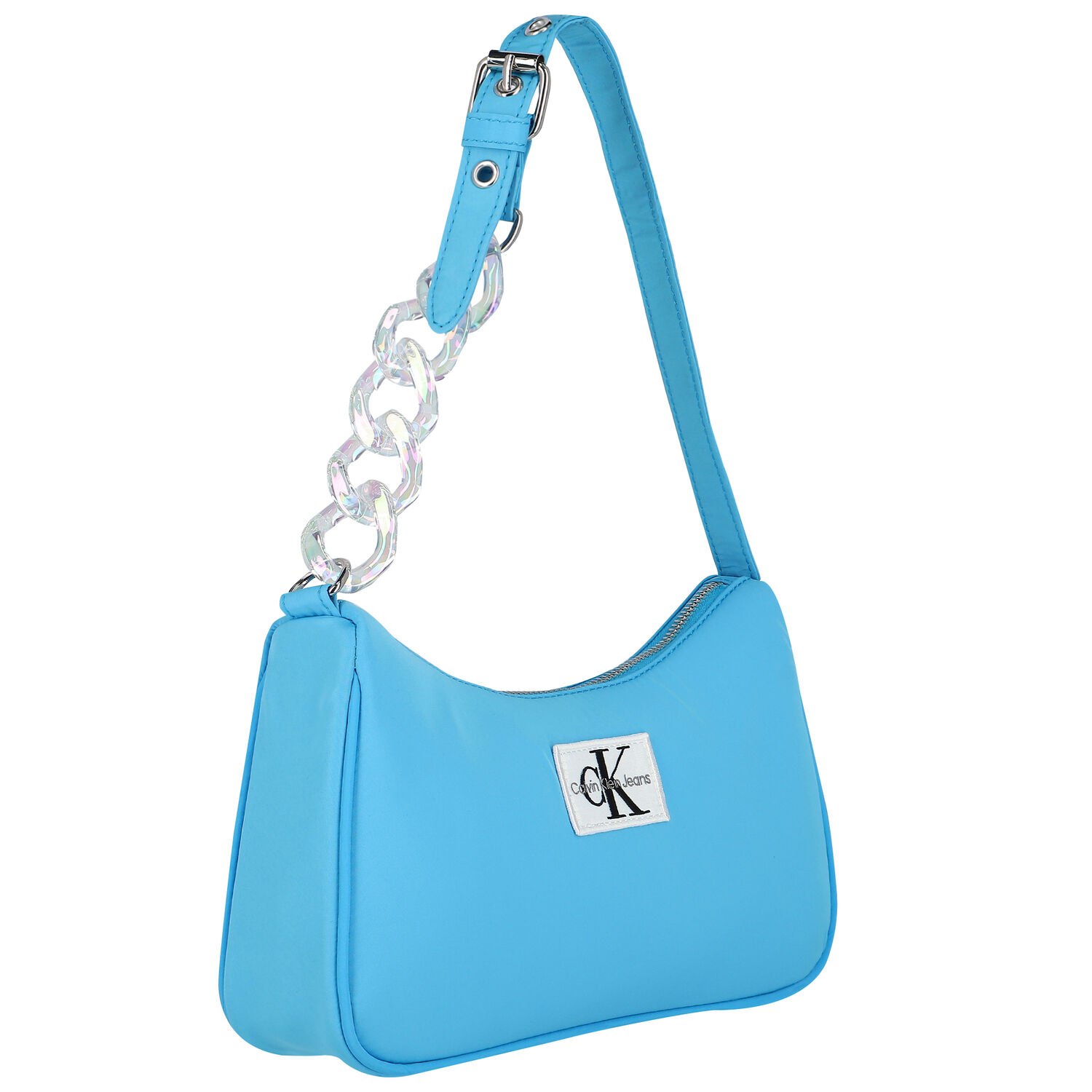 Girls Blue Logo Shoulder Bag, 2, hi-res