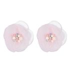 Girls Pink Crystal & Pearl Flower Clip Set, 1, hi-res