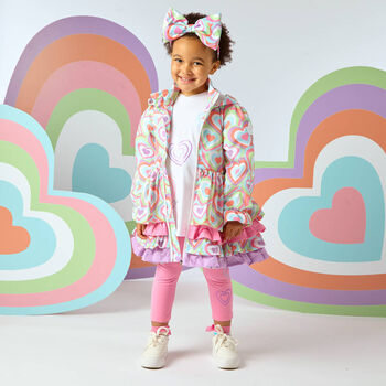 Girls Pink Abstrast Heart Print Hairband