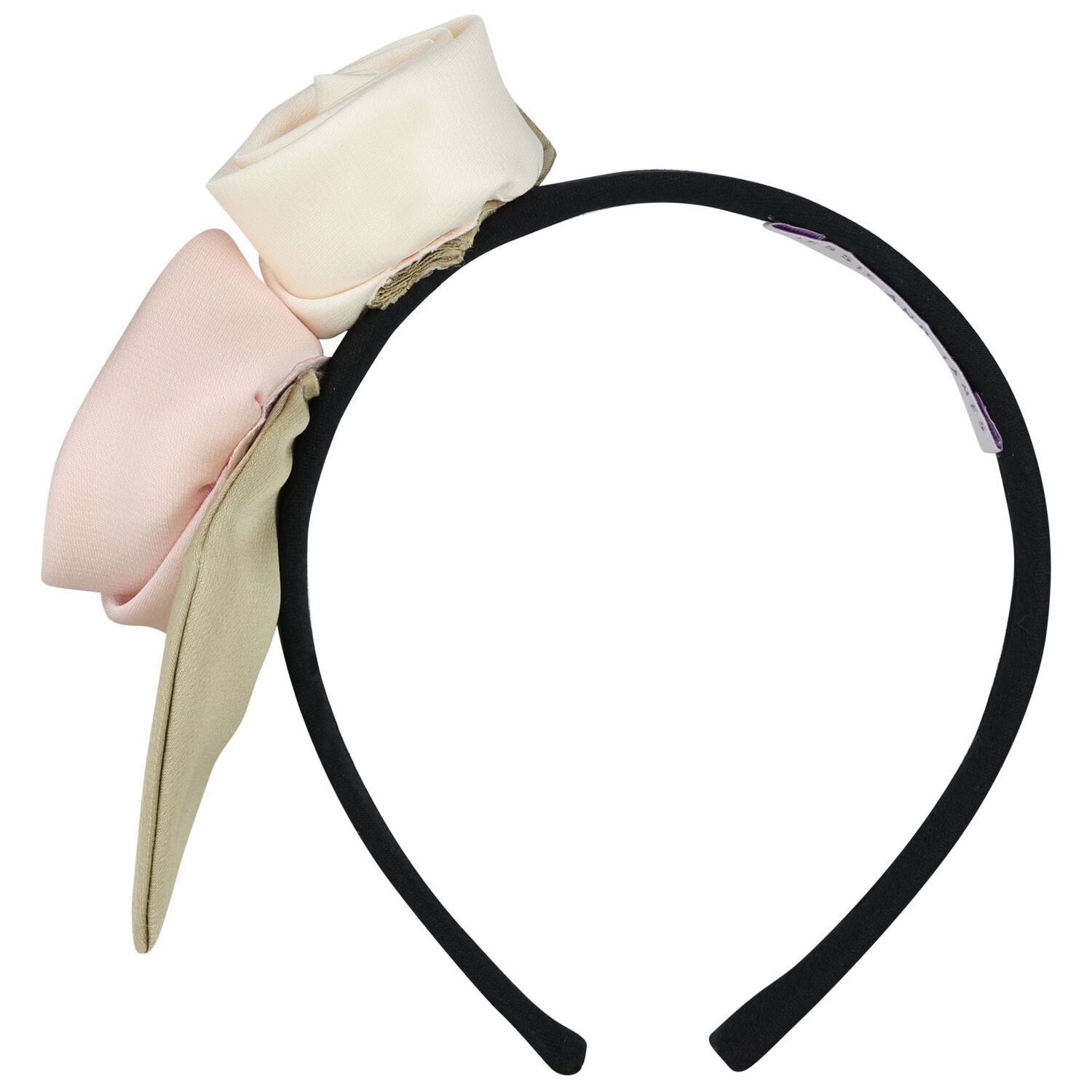 Girls Pink & Black 3D Flower Headband, 1, hi-res