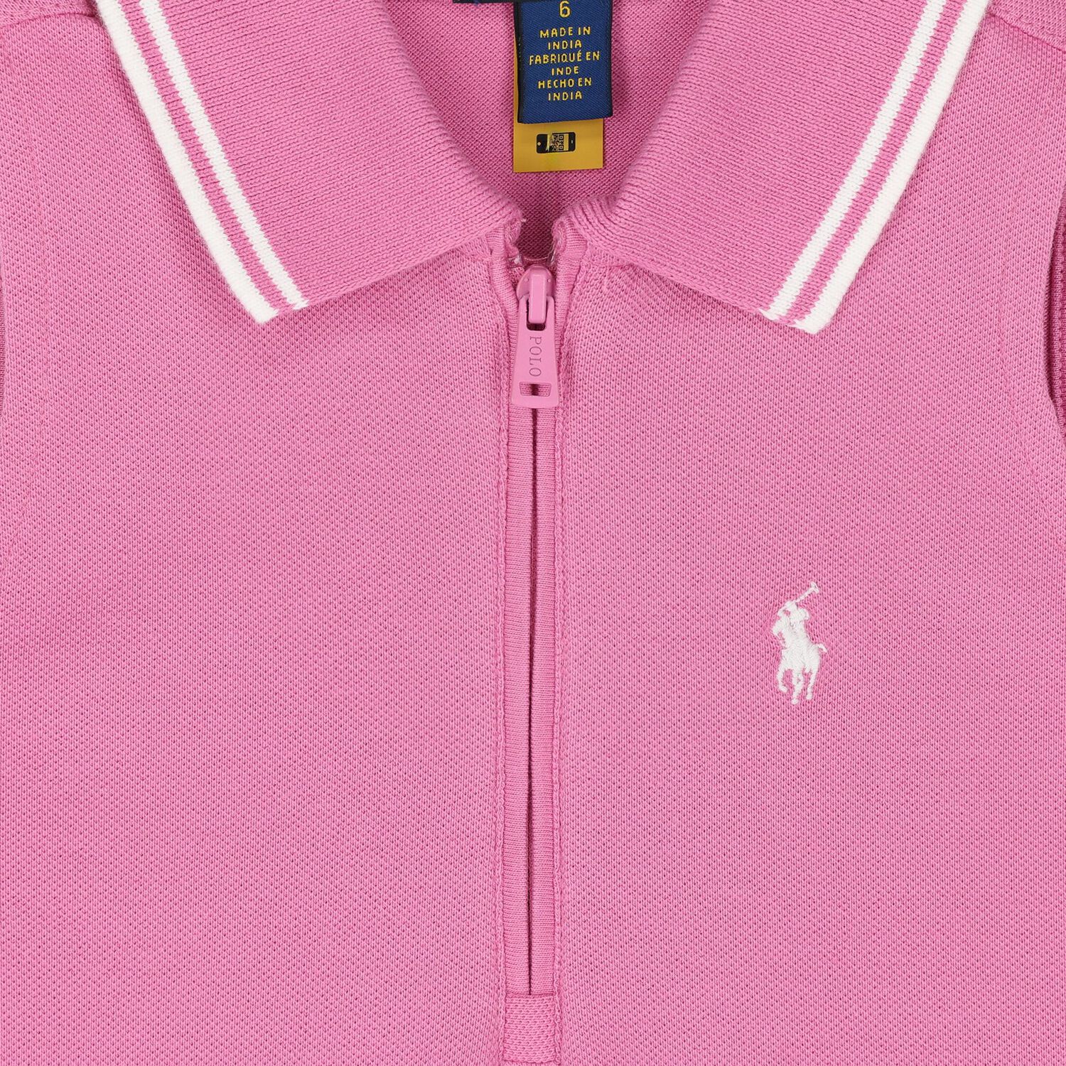 Girls Pink Logo Polo Dress, 1, hi-res