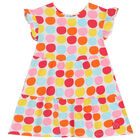 Girls White Polka Dot Dress, 1, hi-res