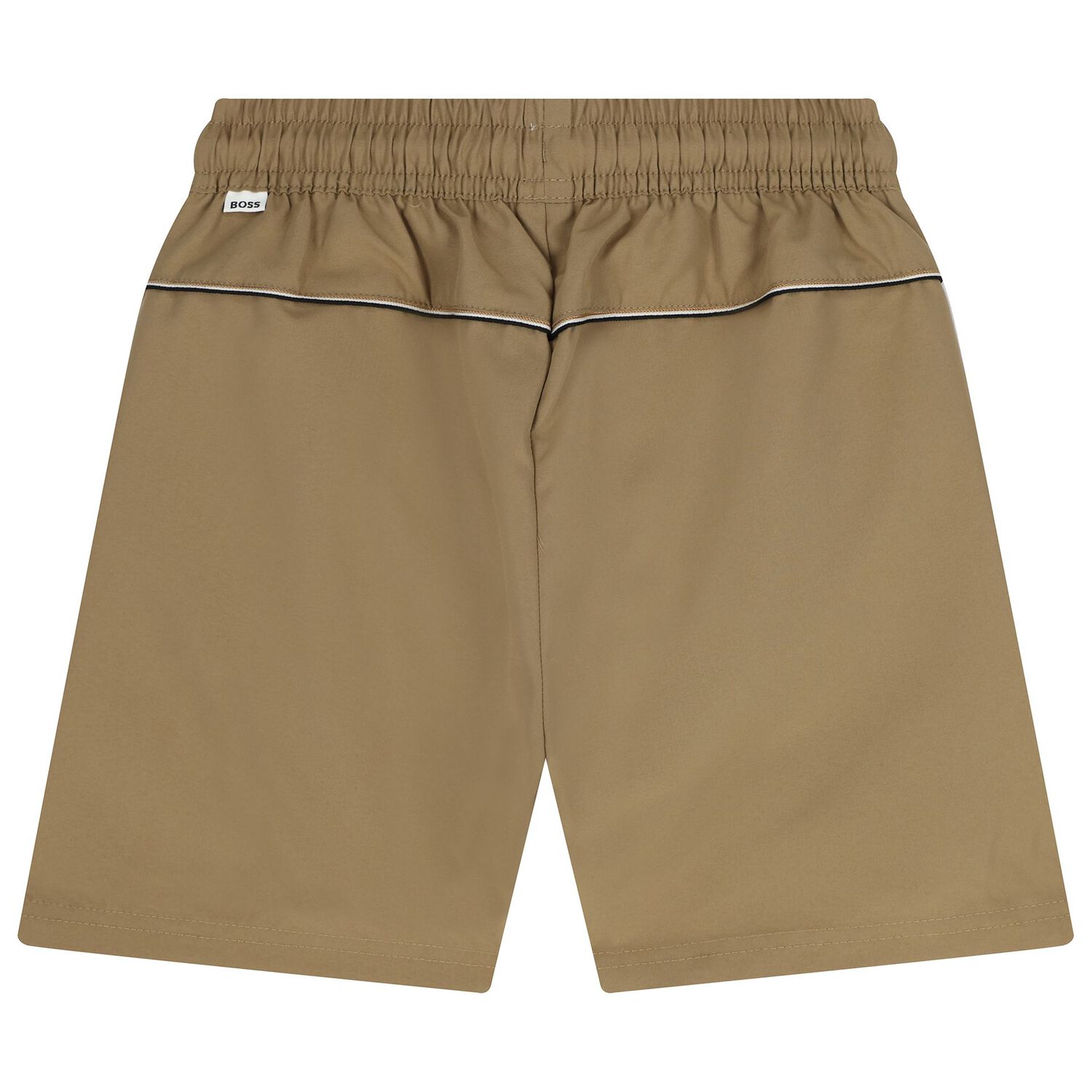Boys Beige Logo Swim Shorts, 1, hi-res
