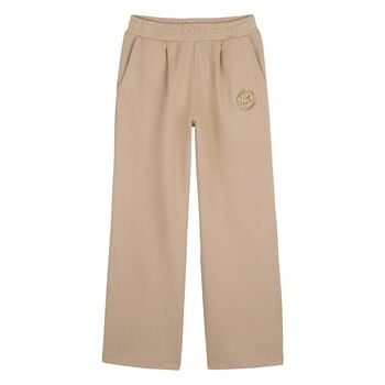 Girls Mini Me Beige Logo Trousers
