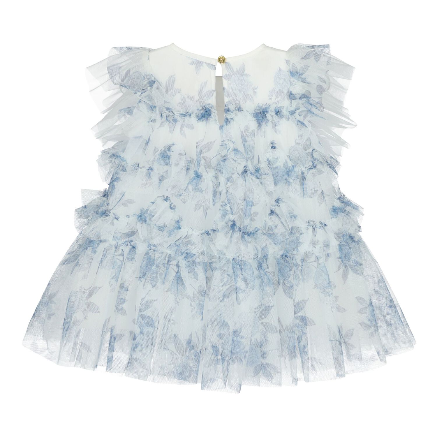 Baby Girls Blue Tulle Dress, 2, hi-res