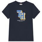 Boys Navy Blue Varsity Logo T-Shirt, 1, hi-res