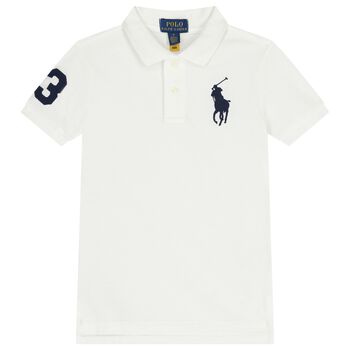 Boys White Logo Polo Shirt 