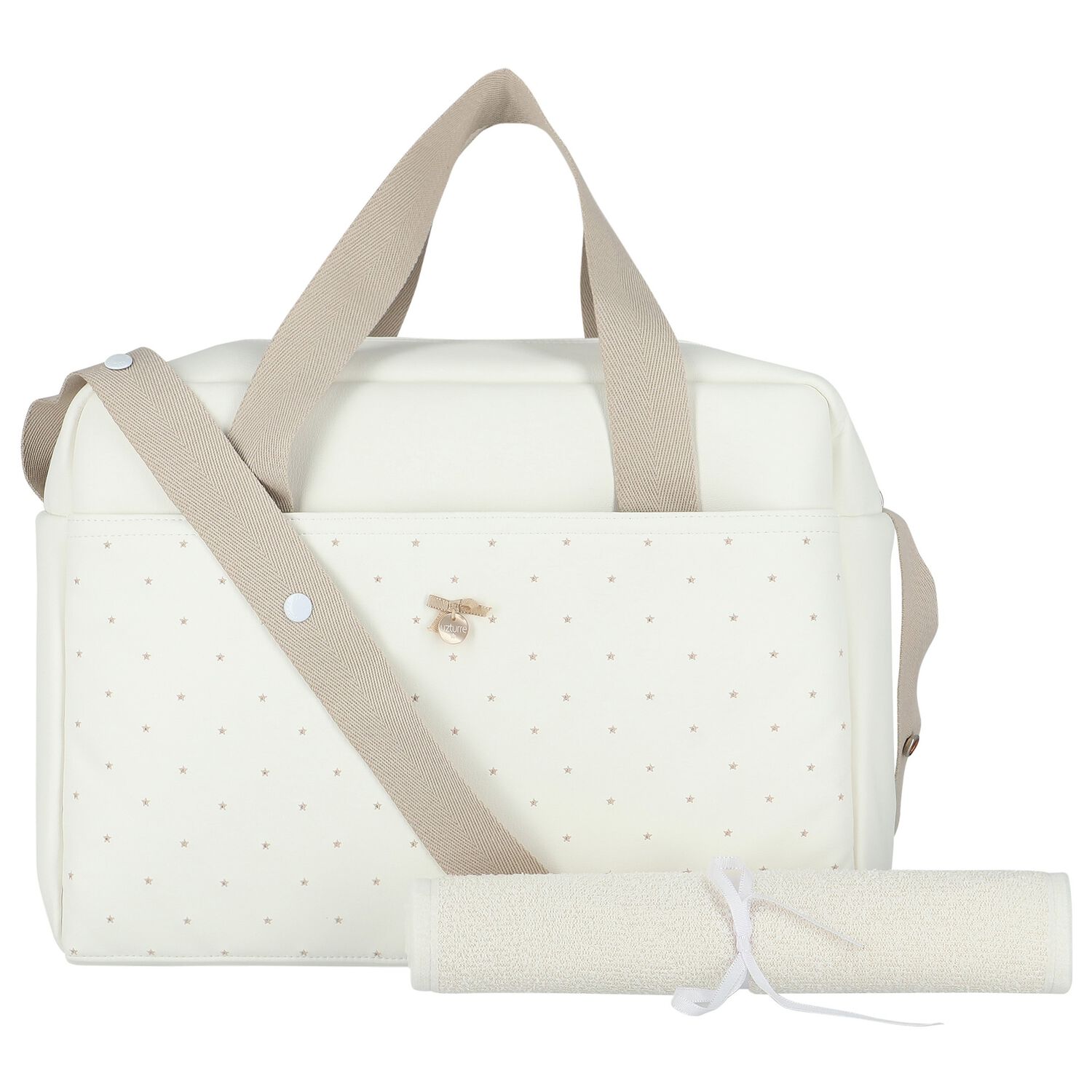 Ivory & Beige Stars Baby Changing Bag, 1, hi-res