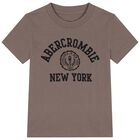 Boys Brown Logo Crest T-Shirt, 1, hi-res