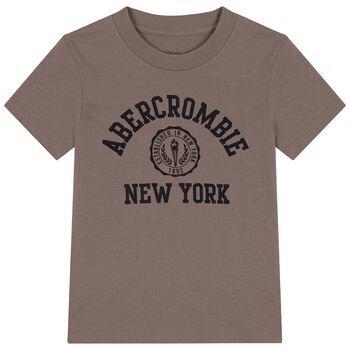 Boys Brown Logo Crest T-Shirt