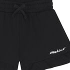 Girls Black Teddy Bear Logo Shorts Set, 1, hi-res