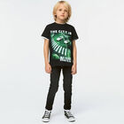 Boys Black Cotton T-shirt, 1, hi-res