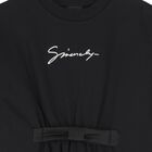 Girls Black Logo Dress, 1, hi-res