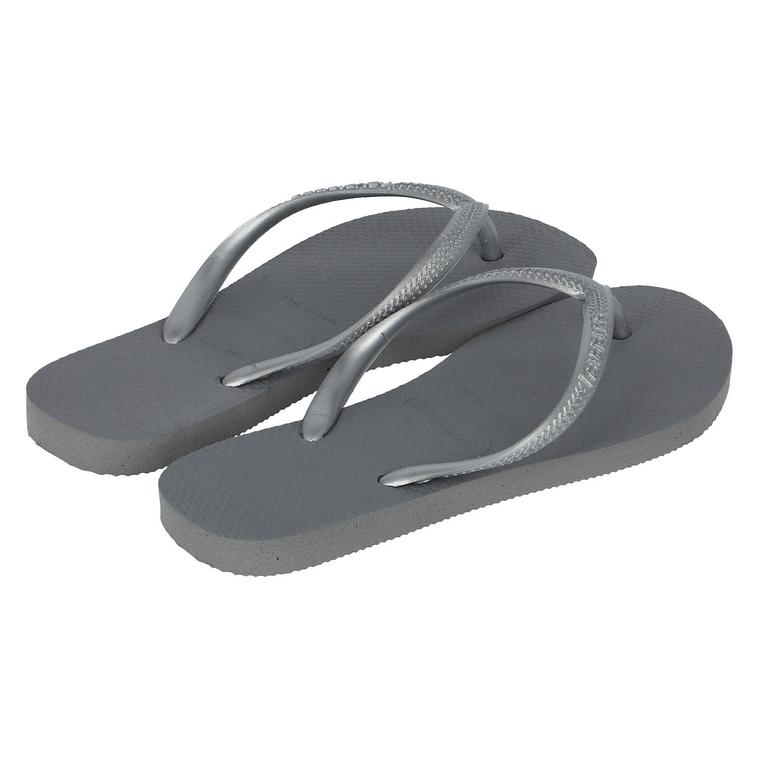 Girls Grey Logo Flip Flops, 1, hi-res