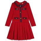 Girls Red & Navy Blue Tartan Dress , 1, hi-res