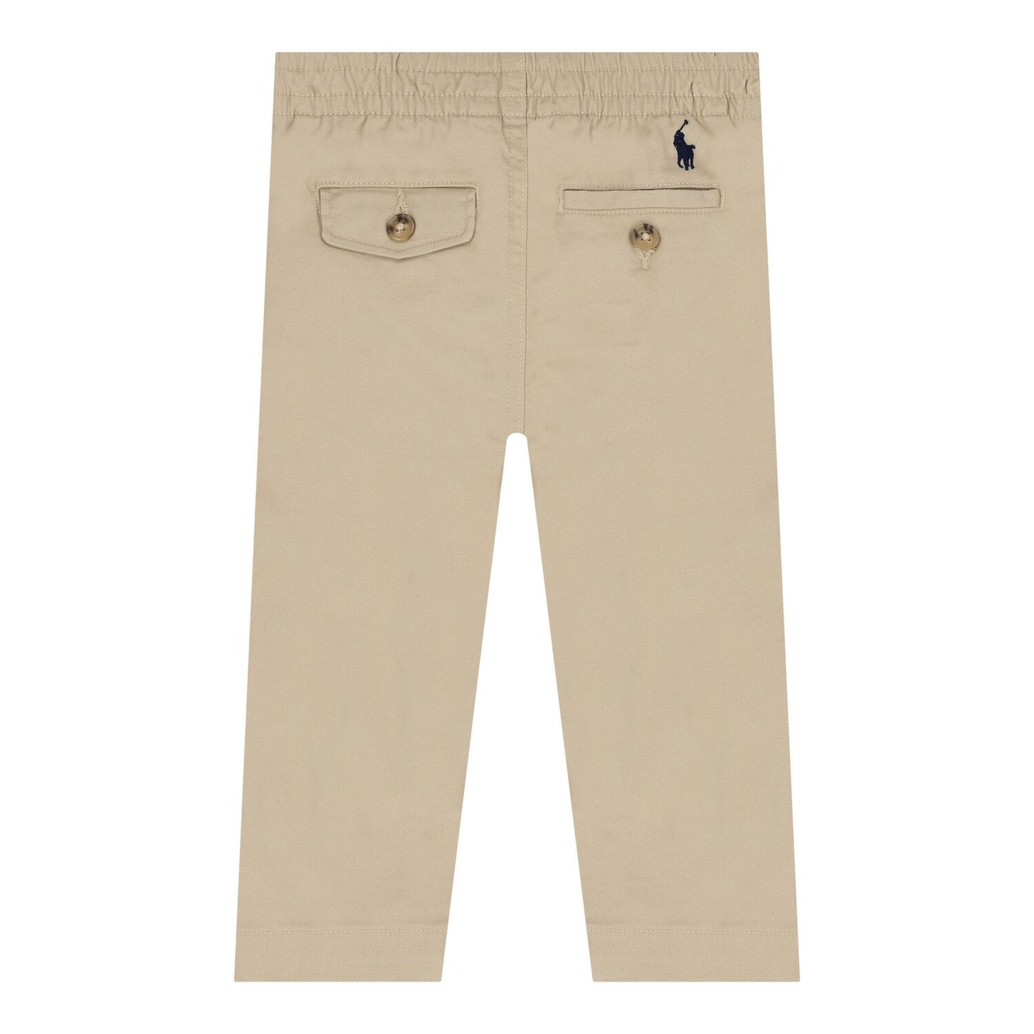 Baby Boys Beige Logo Trousers, 1, hi-res
