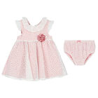 Baby Girls Pink Organza Special Occasion Dress Set, 2, hi-res