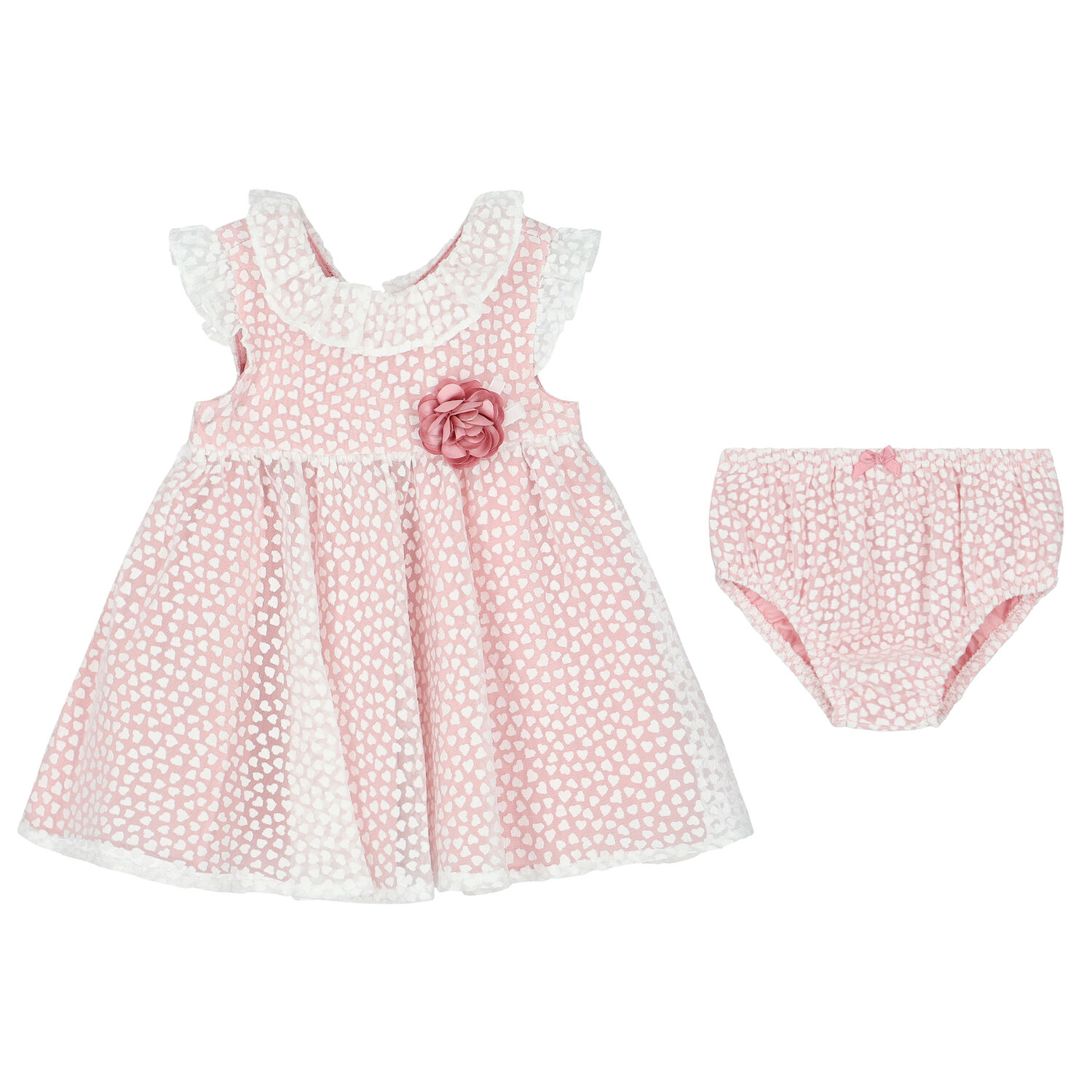 Baby Girls Pink Organza Special Occasion Dress Set, 2, hi-res image number null