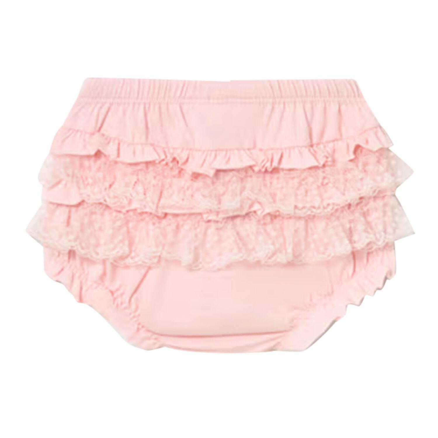 Baby Girls Pink Ruffled Knickers, 1, hi-res