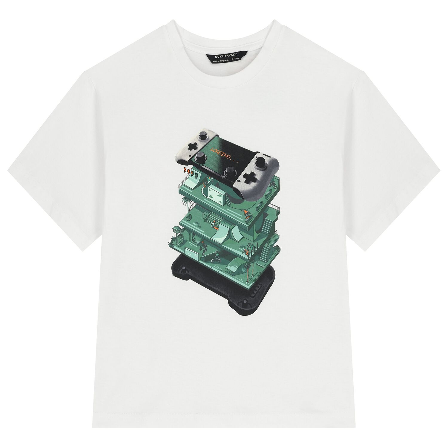 Boys White Game Console T-Shirt, 2, hi-res