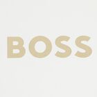 White & Beige Striped Logo Baby Blanket , 1, hi-res