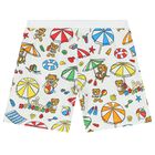 Blue & White Teddy Bear Logo Shorts Set, 2, hi-res