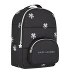 Girls Black Logo Backpack, 1, hi-res