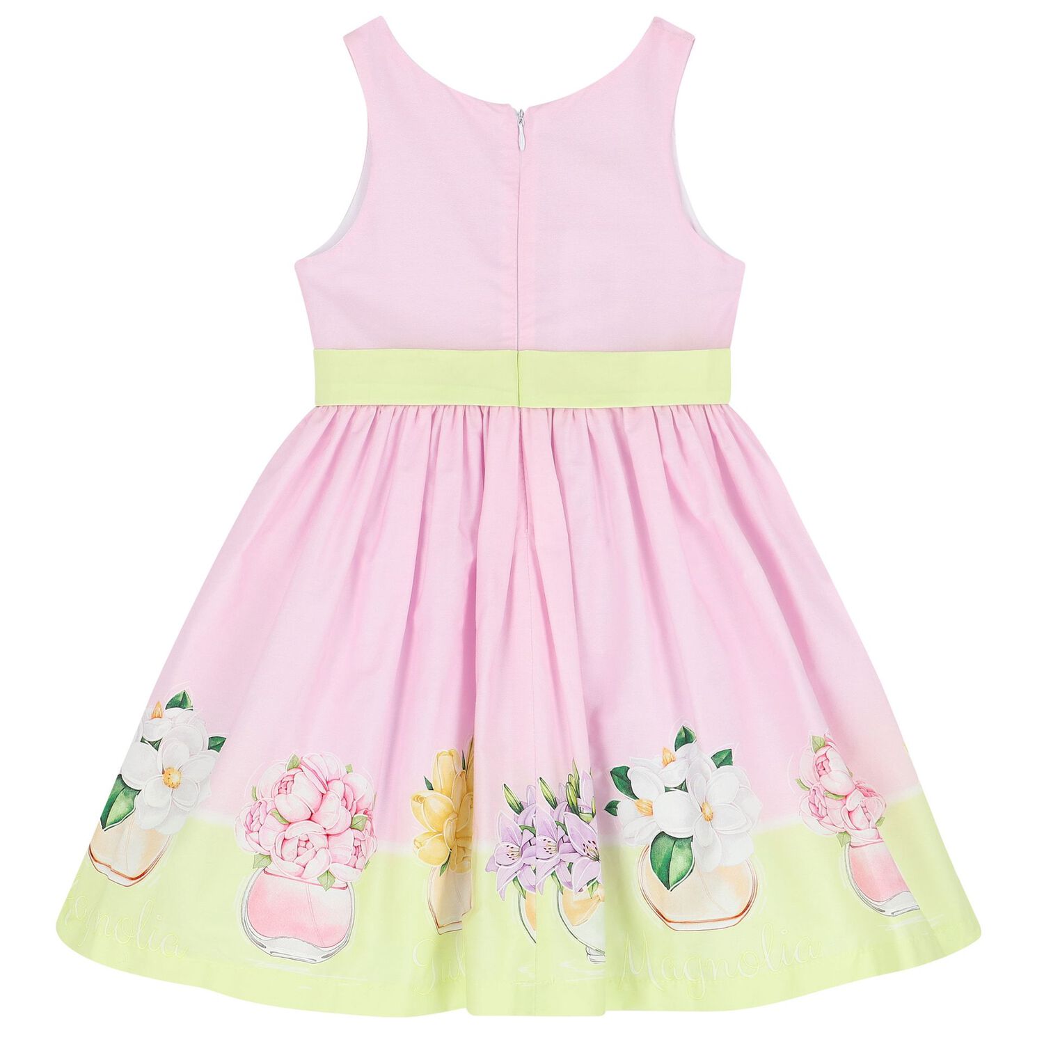 Girls Pink & Yellow Bow Dress, 1, hi-res image number null