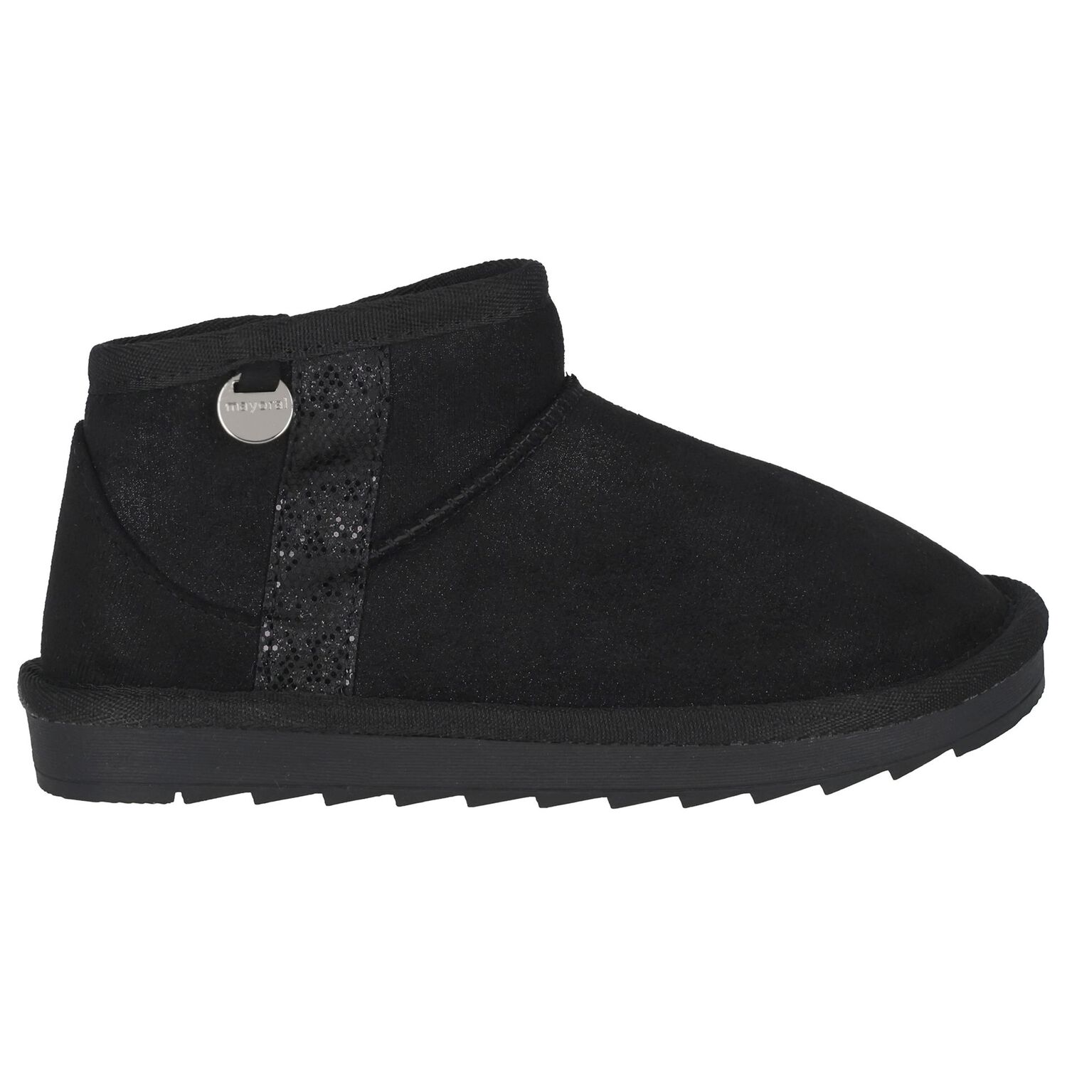 Girls Black Faux Suede Boots, 4, hi-res