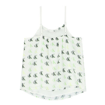 Girls White Logo Top