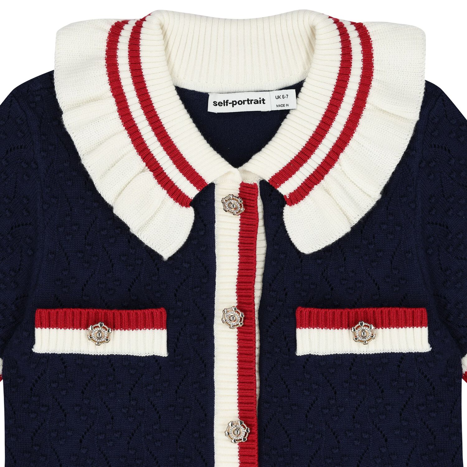 Girls Navy Blue Knit Dress, 1, hi-res image number null