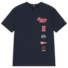 Boys Navy Blue Logo T-Shirt, 1, hi-res