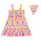 Younger Girls Pink Dress & Headband Set, 2, hi-res