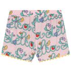 Girls Pink Logo Floral Shorts, 1, hi-res