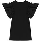 Girls Black Logo Dress, 1, hi-res