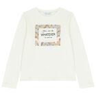 Girls Ivory Embroidered Long Sleeve Top, 1, hi-res