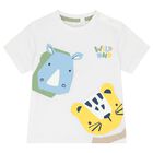 Baby Boys White & Blue Shorts Set, 1, hi-res