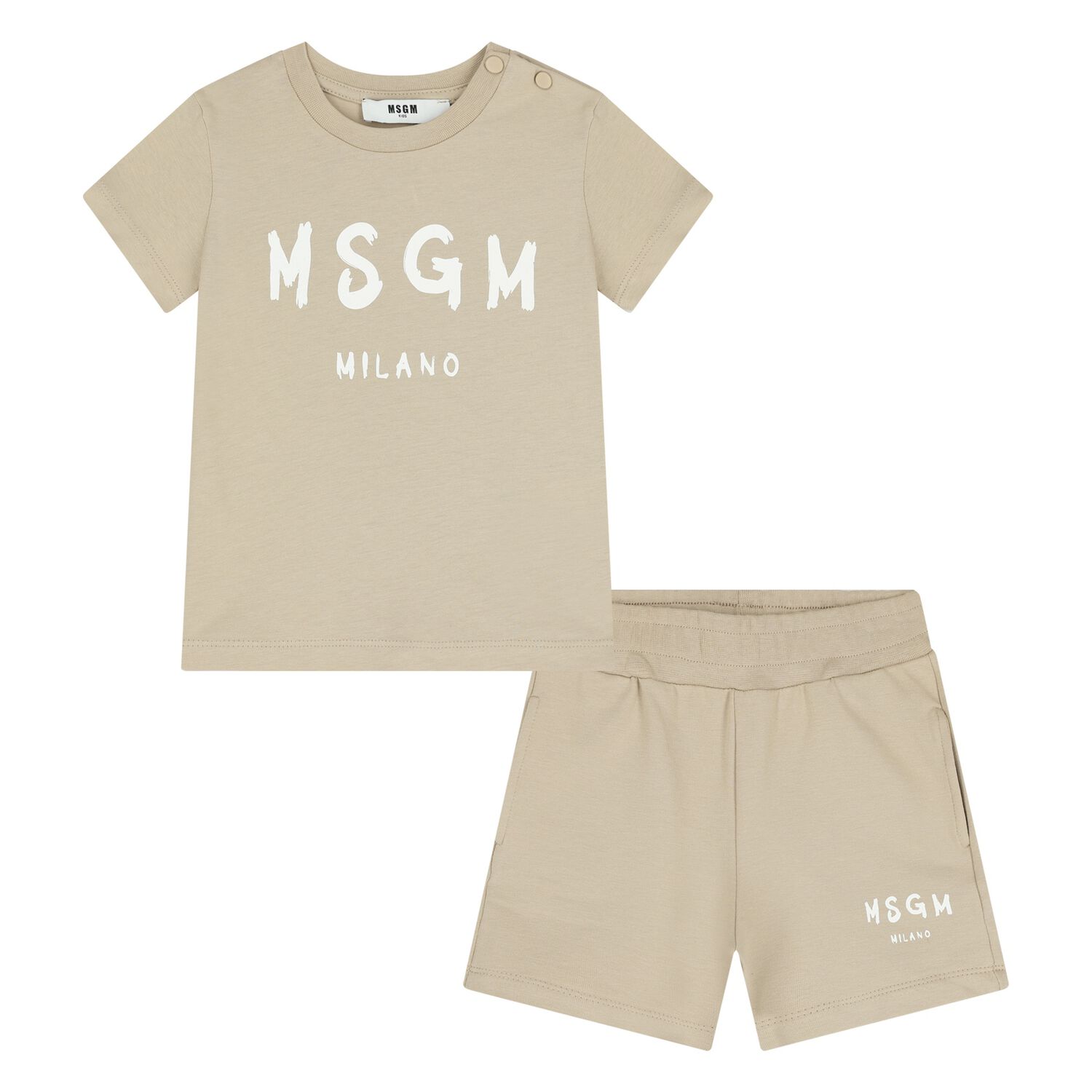 Younger Beige Logo Shorts Set, 2, hi-res