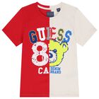 Boys Red & Ivory Teddy Bear Logo T-Shirt, 1, hi-res