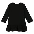 Baby Girls Black Logo Dress, 1, hi-res